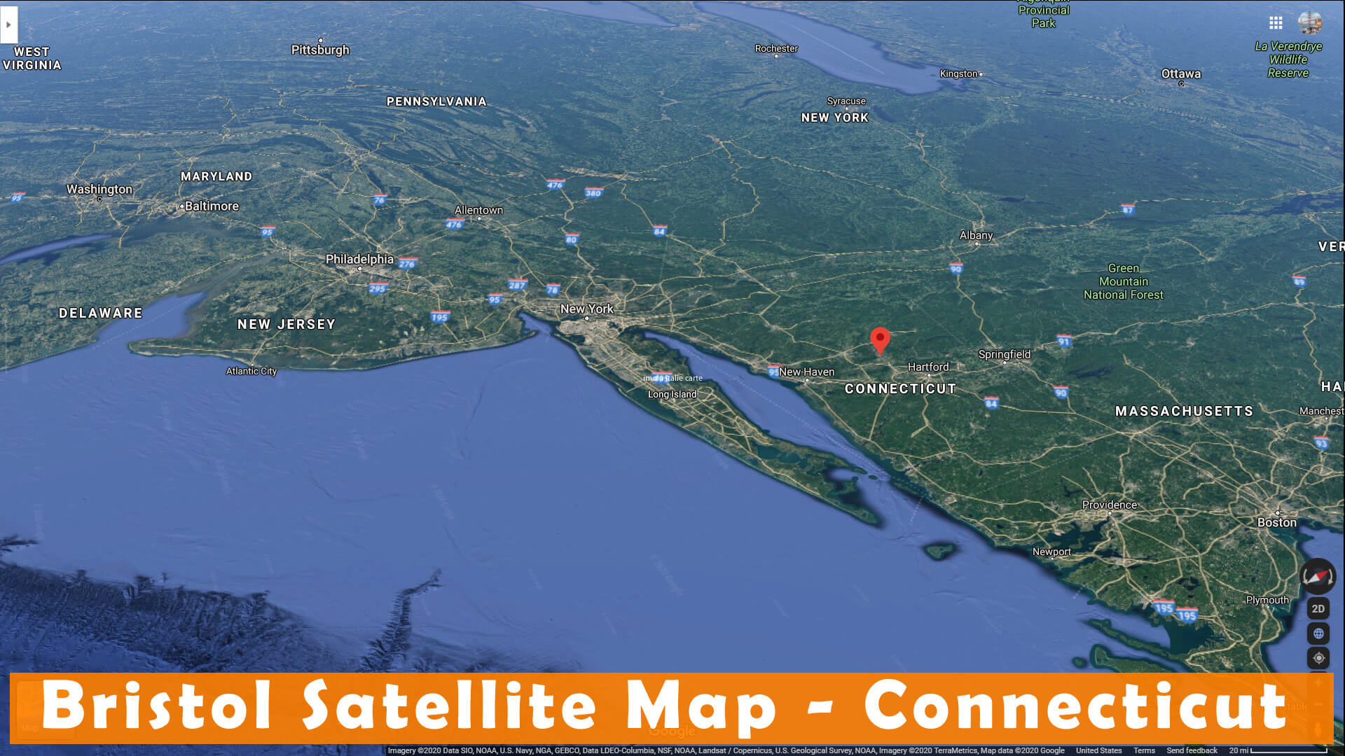 Bristol Satellite Map Connecticut